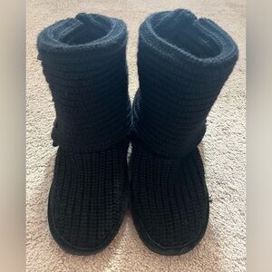 BearPaw Black Knit Tall Boots